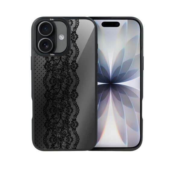 Etui do iPhone 17 IBIZU DropGuard Matt z MagSafe, Midnight, Ornamentowa koronka (6)