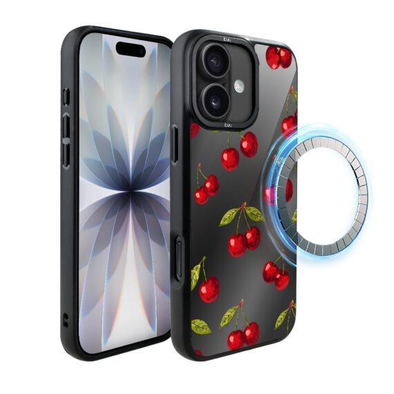 Etui do iPhone 17 IBIZU DropGuard Matt z MagSafe, Midnight, Wiśniowa noc (5)