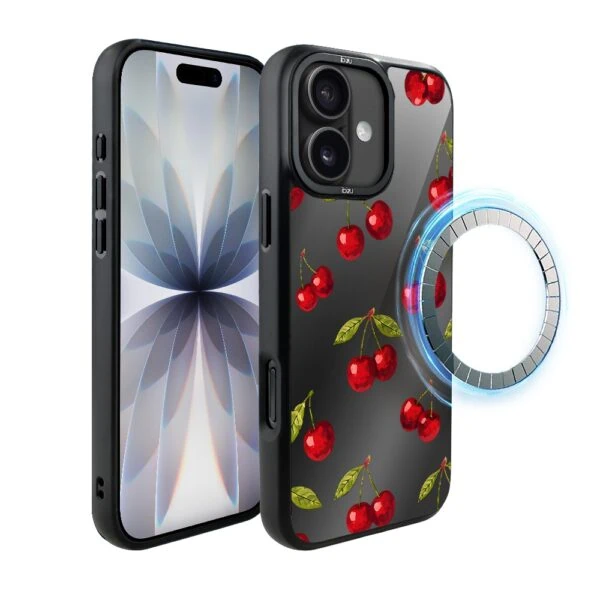 Etui do iPhone 17 IBIZU DropGuard Matt z MagSafe, Midnight, Wiśniowa noc (5)