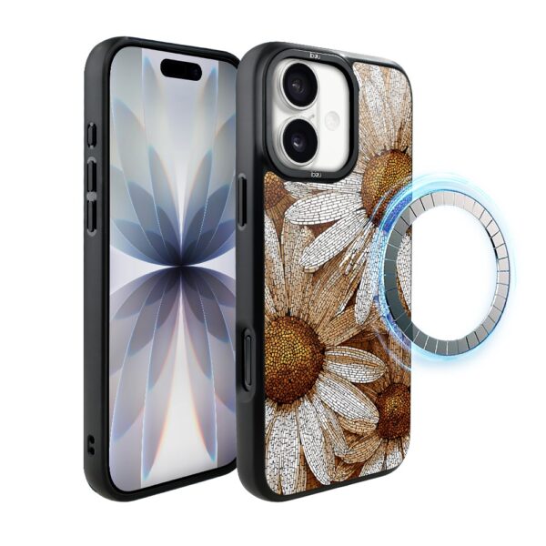 Etui do iPhone 17 IBIZU DropGuard Matt z MagSafe, Modern Classics, Mozaika Rumianków