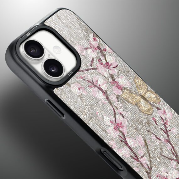 Etui do iPhone 17 IBIZU DropGuard Matt z MagSafe, Modern Classics, Mozaika kwitnącej wiśni3