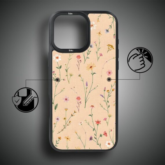 Etui do iPhone 17 IBIZU DropGuard Matt z MagSafe, Pastel Bloom, Koralowa Łąka (4)