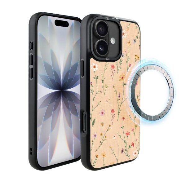 Etui do iPhone 17 IBIZU DropGuard Matt z MagSafe, Pastel Bloom, Koralowa Łąka