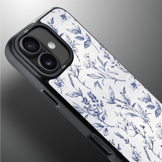 Etui do iPhone 17 IBIZU DropGuard Matt z MagSafe, Pastel Bloom, Lazurowe szepty (2)