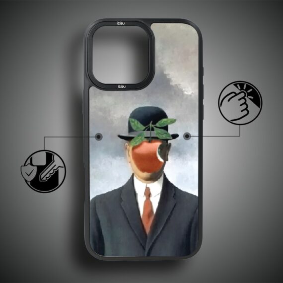 Etui do iPhone 17 IBIZU DropGuard Matt z MagSafe, Rene Magritte, syn człowieczy (4)