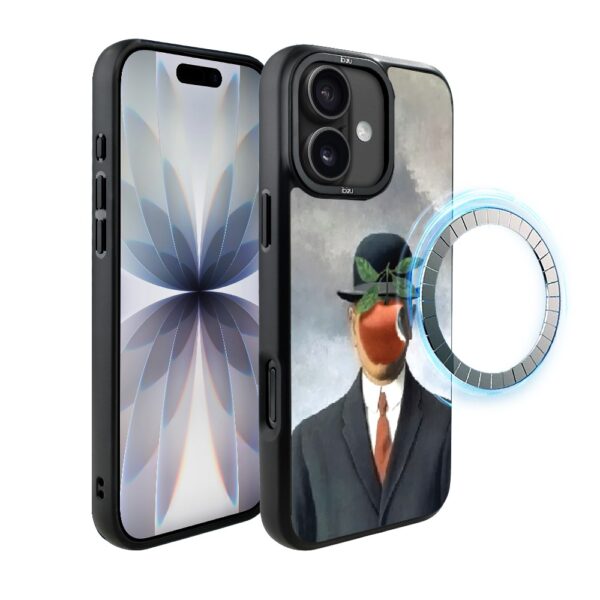 Etui do iPhone 17 IBIZU DropGuard Matt z MagSafe, Rene Magritte, syn człowieczy