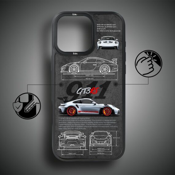 Etui do iPhone 17 IBIZU DropGuard Matt z MagSafe, TechDrive, 911 GT3 RS (4)