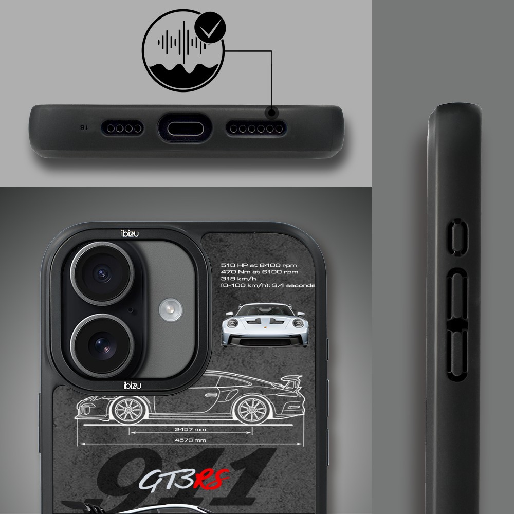 Etui do iPhone 17 IBIZU DropGuard Matt z MagSafe, TechDrive, 911 GT3 RS (8)