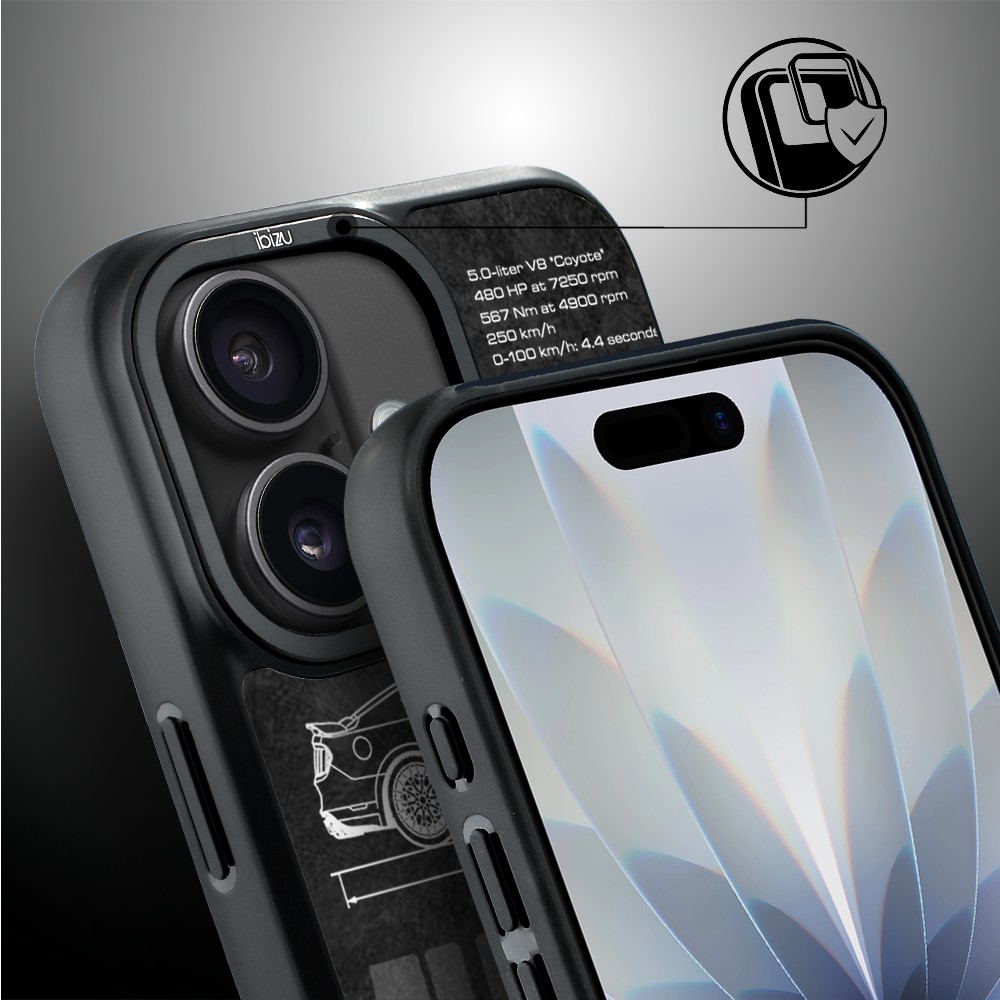 Etui do iPhone 17 IBIZU DropGuard Matt z MagSafe, TechDrive, GT V8 “Coyote” (4)