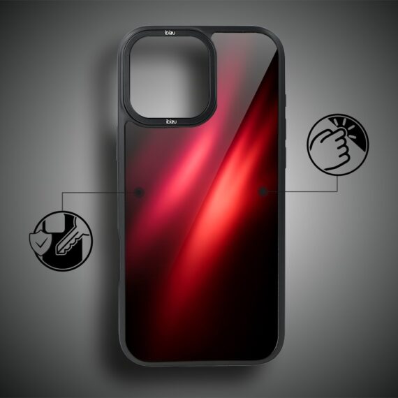 Etui do iPhone 17 IBIZU DropGuard Matt z MagSafe, Twilight Dreams, Czerwona Nebula5