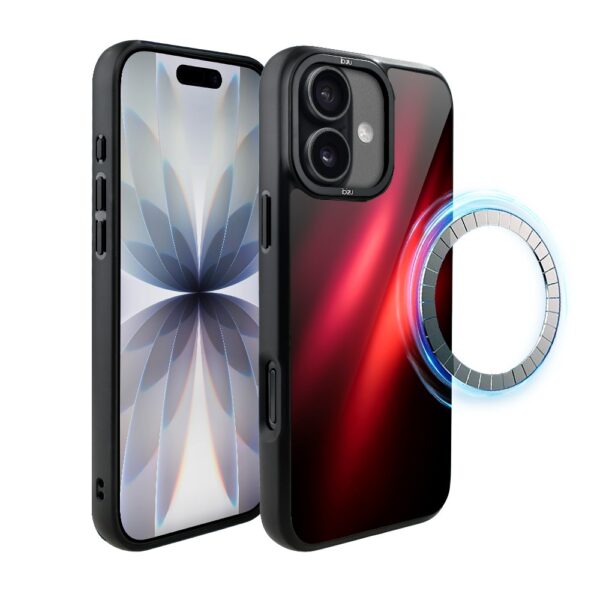 Etui do iPhone 17 IBIZU DropGuard Matt z MagSafe, Twilight Dreams, Czerwona Nebula
