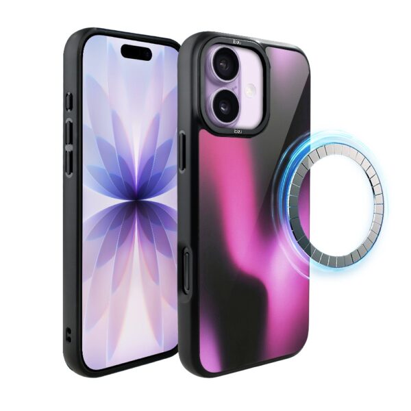 Etui do iPhone 17 IBIZU DropGuard Matt z MagSafe, Twilight Dreams, Magenta Flow