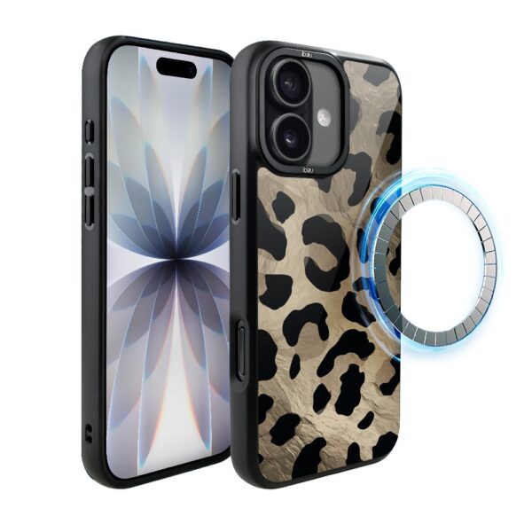 Etui do iPhone 17 IBIZU DropGuard Matt z MagSafe, Zew Natury, Dziki Leopard