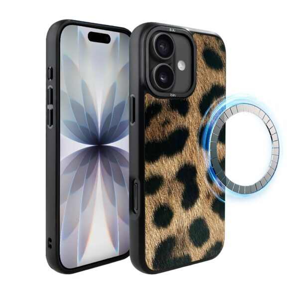 Etui do iPhone 17 IBIZU DropGuard Matt z MagSafe, Zew Natury, Lampart