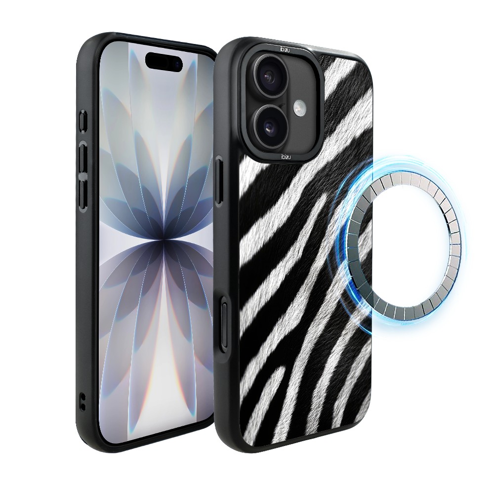Etui do iPhone 17 IBIZU DropGuard Matt z MagSafe, Zew Natury, Zebra