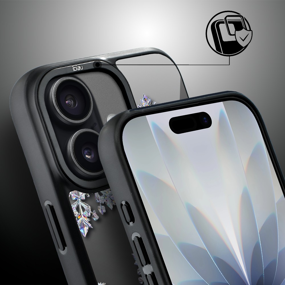 Etui do iPhone 17 IBIZU DropGuard Matt z MagSafe, Zimowa magia, Królewskie płatki śniegu ip 17-2