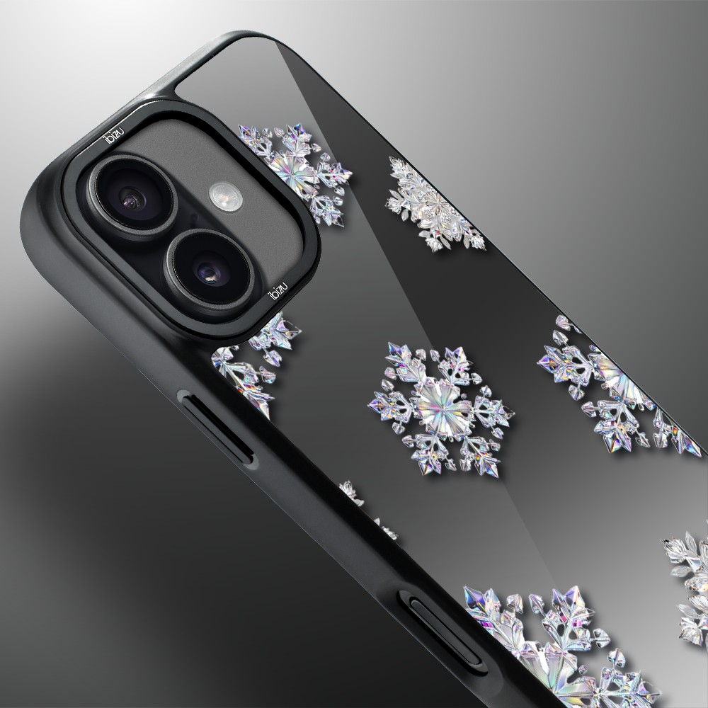 Etui do iPhone 17 IBIZU DropGuard Matt z MagSafe, Zimowa magia, Królewskie płatki śniegu ip 17-3