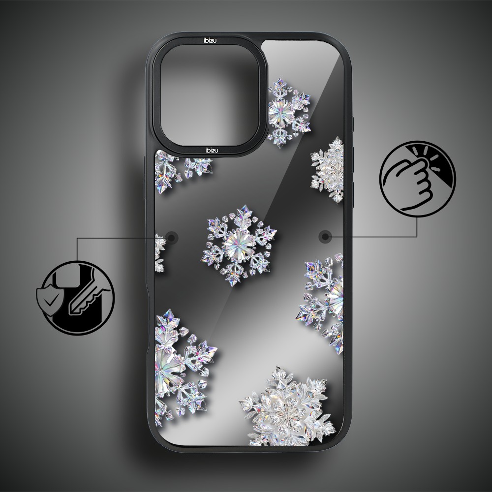 Etui do iPhone 17 IBIZU DropGuard Matt z MagSafe, Zimowa magia, Królewskie płatki śniegu ip 17-5