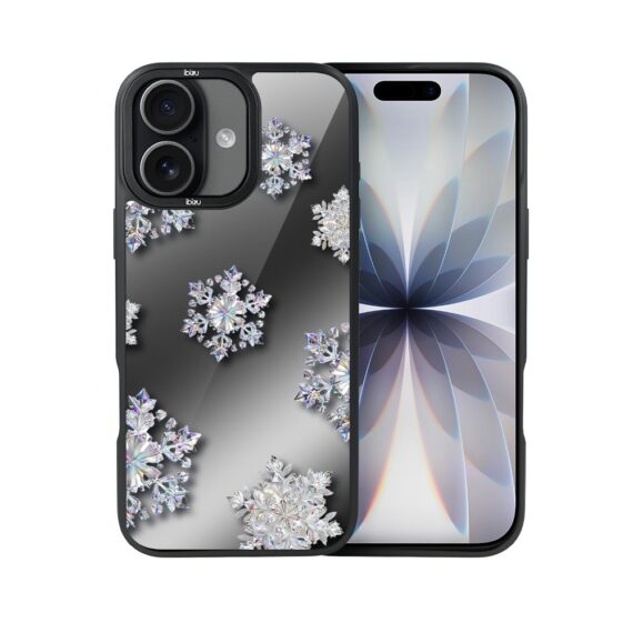 Etui do iPhone 17 IBIZU DropGuard Matt z MagSafe, Zimowa magia, Królewskie płatki śniegu ip 17-7