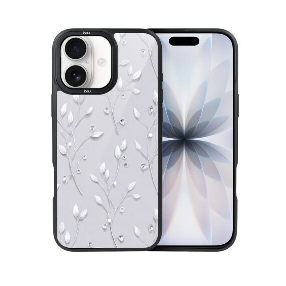 Etui do iPhone 17 IBIZU DropGuard Matt z MagSafe, Zimowa magia, Lodowe kwiaty ip 17-7