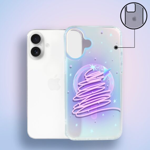 Etui do iPhone 17, MagSafe Christmas, neonowa choinka, zmieniające kolor 16 biały-1