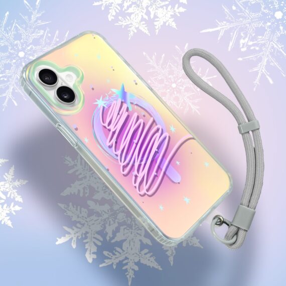 Etui do iPhone 17, MagSafe Christmas, neonowa choinka, zmieniające kolor Artboard 1