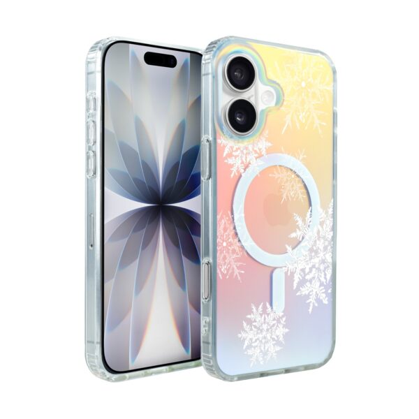 Etui do iPhone 17, MagSafe Christmas, płatki śniegu, zmieniające kolor