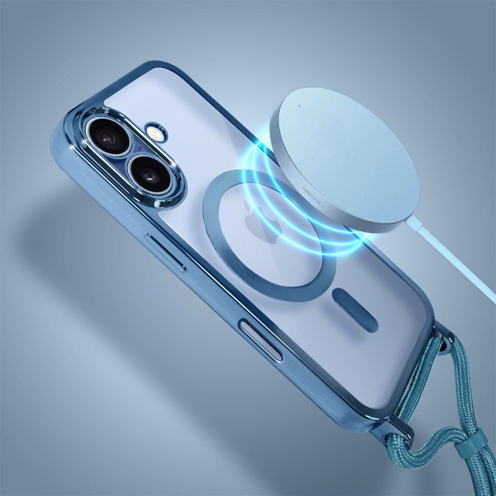 Etui do iPhone 17 Magsafe Slim Crossbody, jak torebka, niebieskie (2)