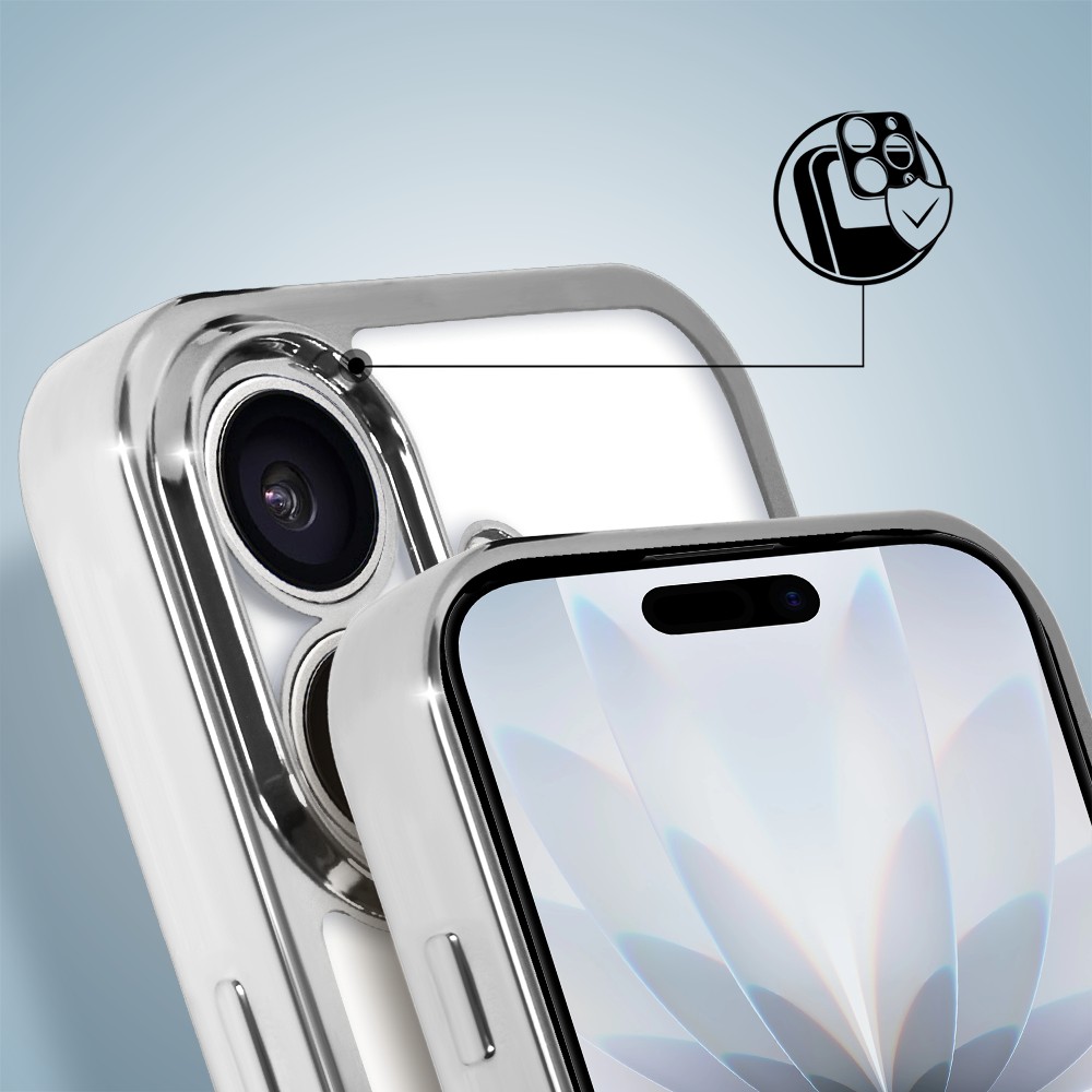 Etui do iPhone 17 Magsafe Slim Crossbody, jak torebka, srebrne (3)