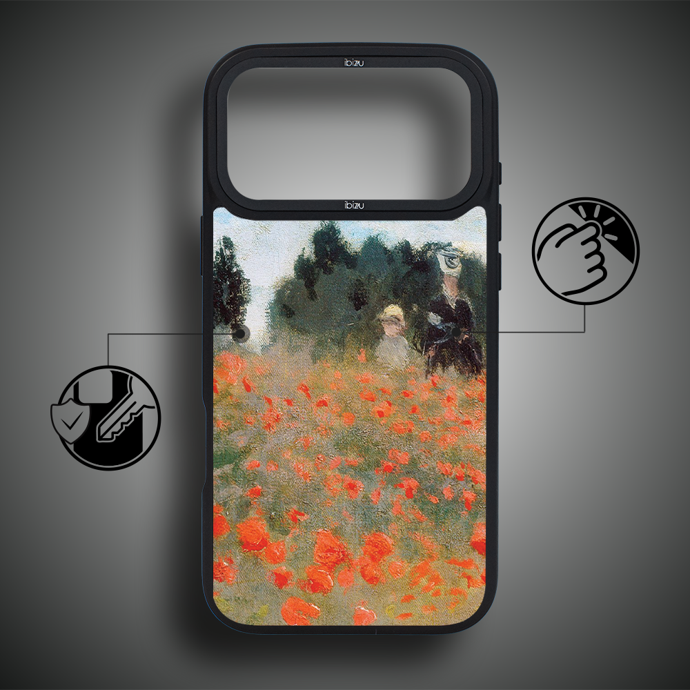 Etui do iPhone 17 Pro IBIZU DropGuard Matt z MagSafe, Claude Monet, pole maków ip 17 pro-5