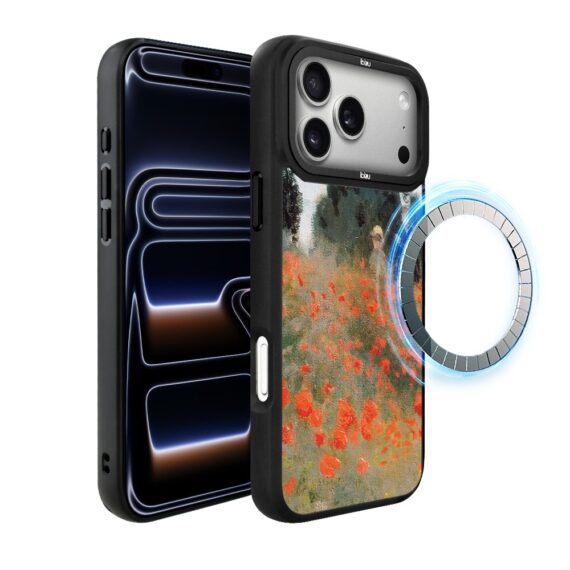 Etui do iPhone 17 Pro IBIZU DropGuard Matt z MagSafe, Claude Monet, pole maków ip 17 pro-6