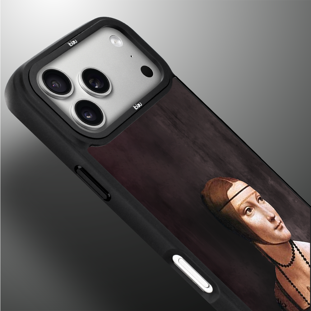 Etui do iPhone 17 Pro IBIZU DropGuard Matt z MagSafe, Leonardo Da Vinci, dama z kotem ip 17 pro-3