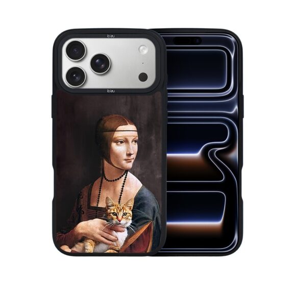 Etui do iPhone 17 Pro IBIZU DropGuard Matt z MagSafe, Leonardo Da Vinci, dama z kotem ip 17 pro-7