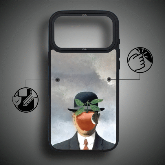 Etui do iPhone 17 Pro IBIZU DropGuard Matt z MagSafe, Rene Magritte, syn człowieczy ip 17 pro-5