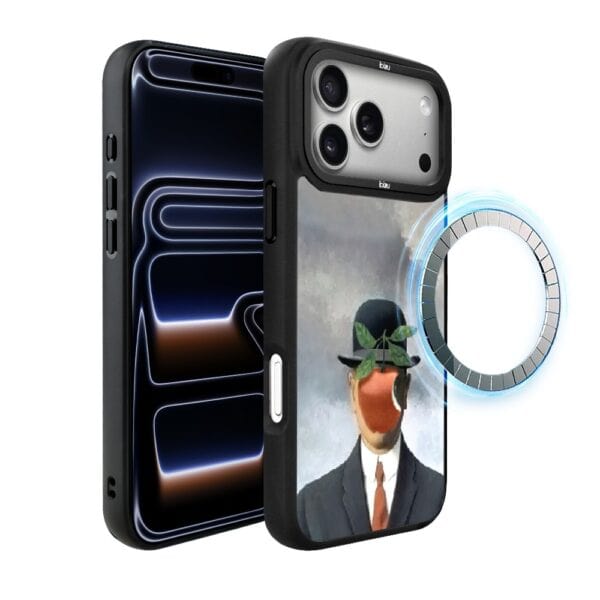 Etui do iPhone 17 Pro IBIZU DropGuard Matt z MagSafe, Rene Magritte, syn człowieczy