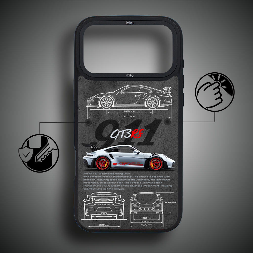 Etui do iPhone 17 Pro IBIZU DropGuard Matt z MagSafe, TechDrive, 911 GT3 RS ip 17 pro-2