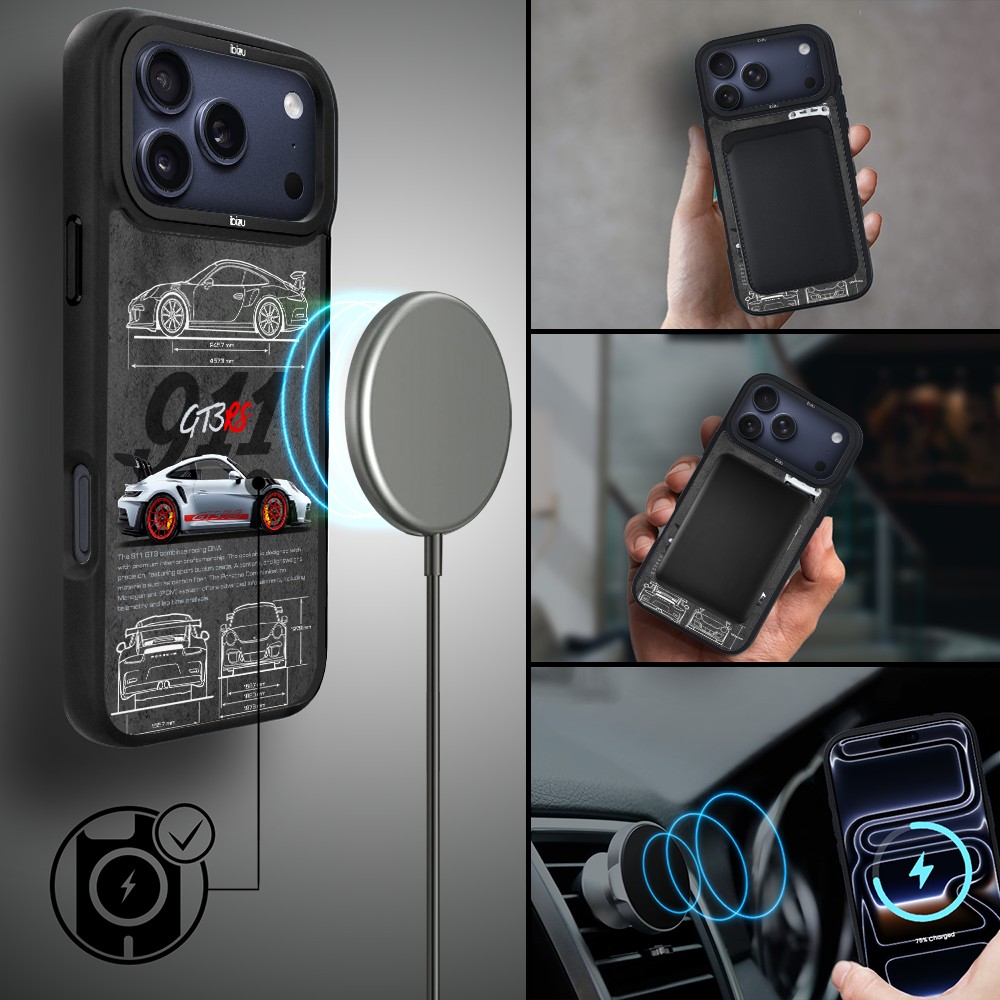 Etui do iPhone 17 Pro IBIZU DropGuard Matt z MagSafe, TechDrive, 911 GT3 RS ip 17 pro-3
