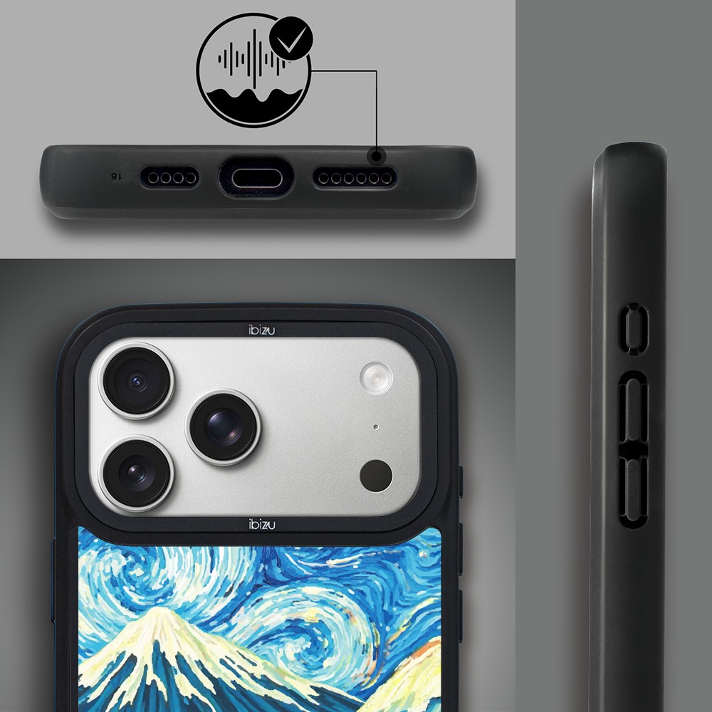 Etui do iPhone 17 Pro IBIZU DropGuard Matt z MagSafe, Van Gogh, Gwieździsta noc ip 17 pro-1