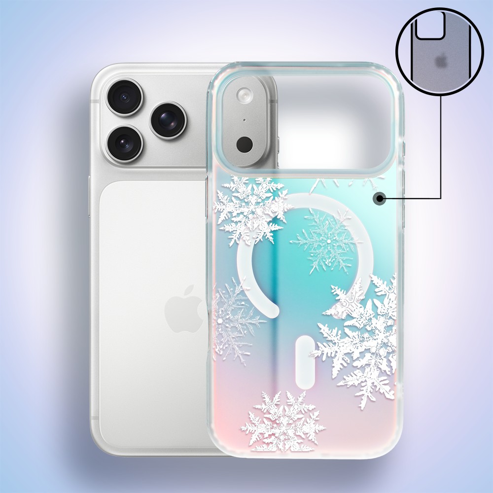 Etui do iPhone 17 Pro, MagSafe Christmas, płatki śniegu, zmieniające kolor 17 Pro i Pro Max-1