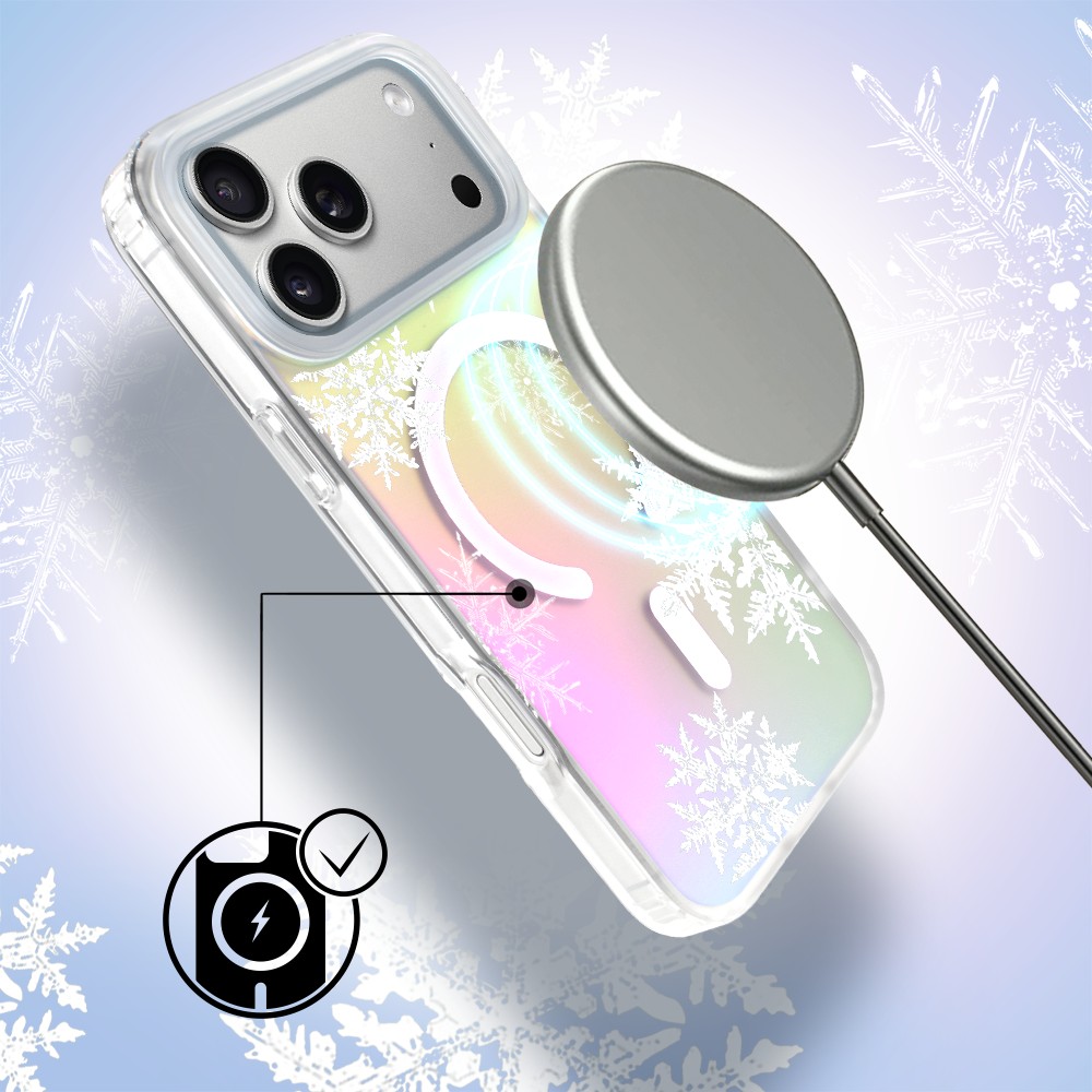 Etui do iPhone 17 Pro, MagSafe Christmas, płatki śniegu, zmieniające kolor 17 Pro i Pro Max-4