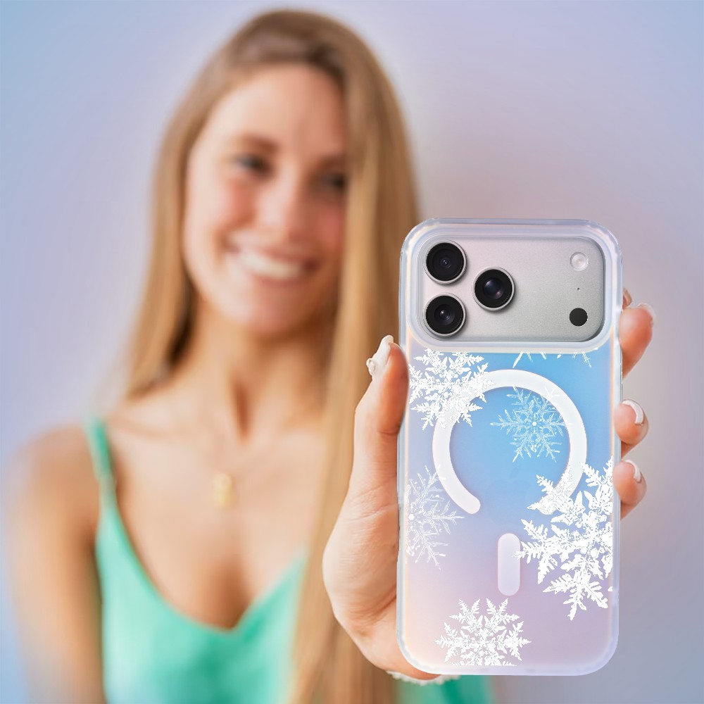 Etui do iPhone 17 Pro, MagSafe Christmas, płatki śniegu, zmieniające kolor 17 Pro i Pro Max-5
