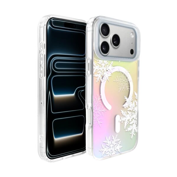 Etui do iPhone 17 Pro, MagSafe Christmas, płatki śniegu, zmieniające kolor
