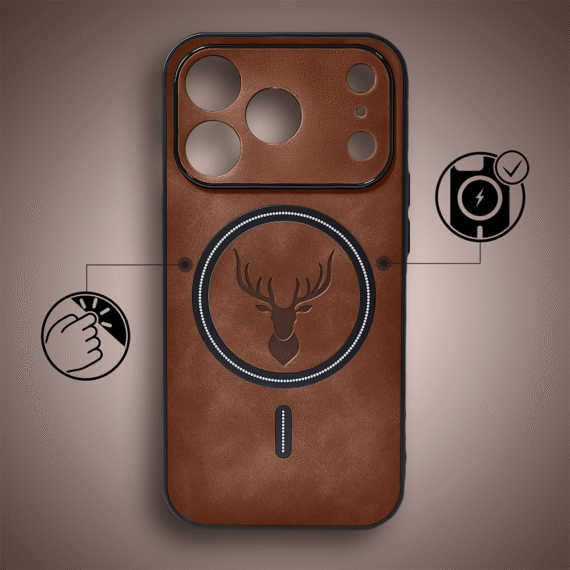 Etui do iPhone 17 Pro Max Alcantara MagSafe Cover, przyjemne w dotyku, brązowe (7)