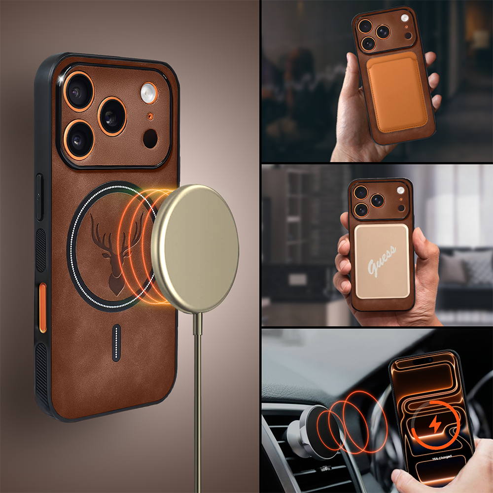 Etui do iPhone 17 Pro Max Alcantara MagSafe Cover, przyjemne w dotyku, brązowe (8)