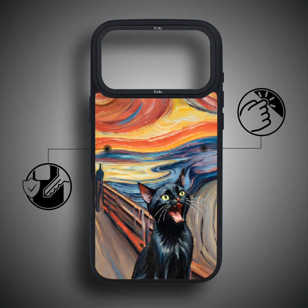 Etui do iPhone 17 Pro Max IBIZU DropGuard Matt z MagSafe, Edvard Munch, krzyk kota ip 17 pro-5