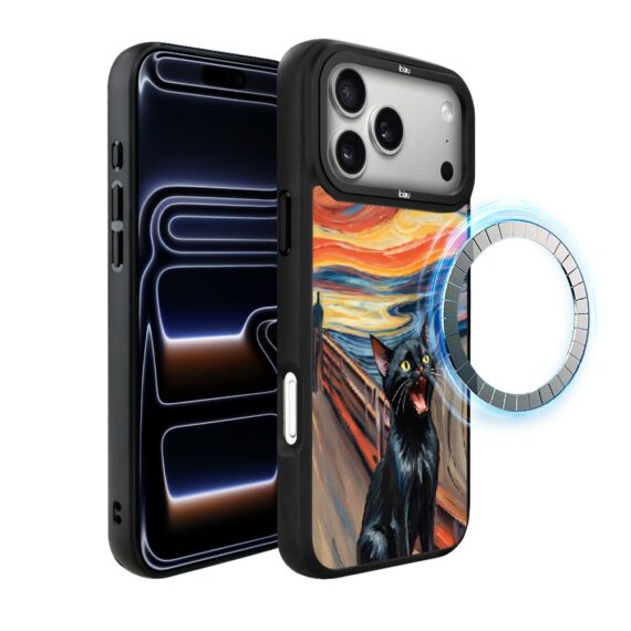 Etui do iPhone 17 Pro Max IBIZU DropGuard Matt z MagSafe, Edvard Munch, krzyk kota ip 17 pro-6