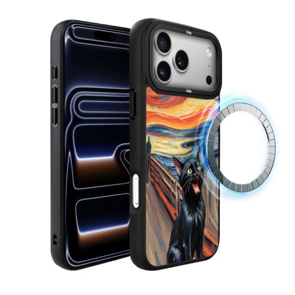 Etui do iPhone 17 Pro Max IBIZU DropGuard Matt z MagSafe, Edvard Munch, krzyk kota ip 17 pro-6