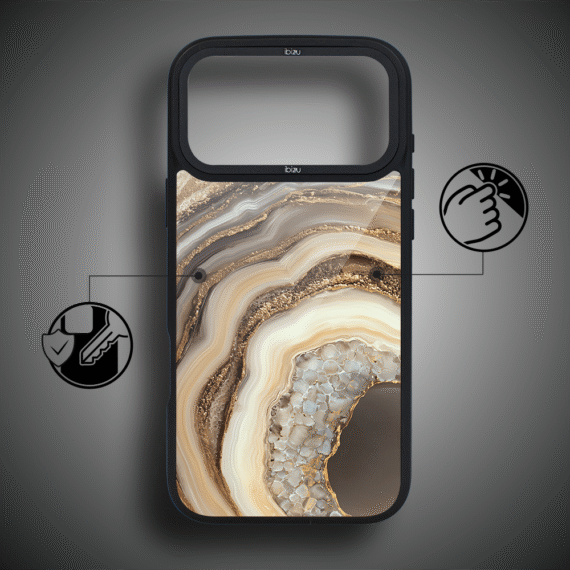 Etui do iPhone 17 Pro Max IBIZU DropGuard Matt z MagSafe, Ethereal Essence, Miodowy Agat 17pro_DM-5