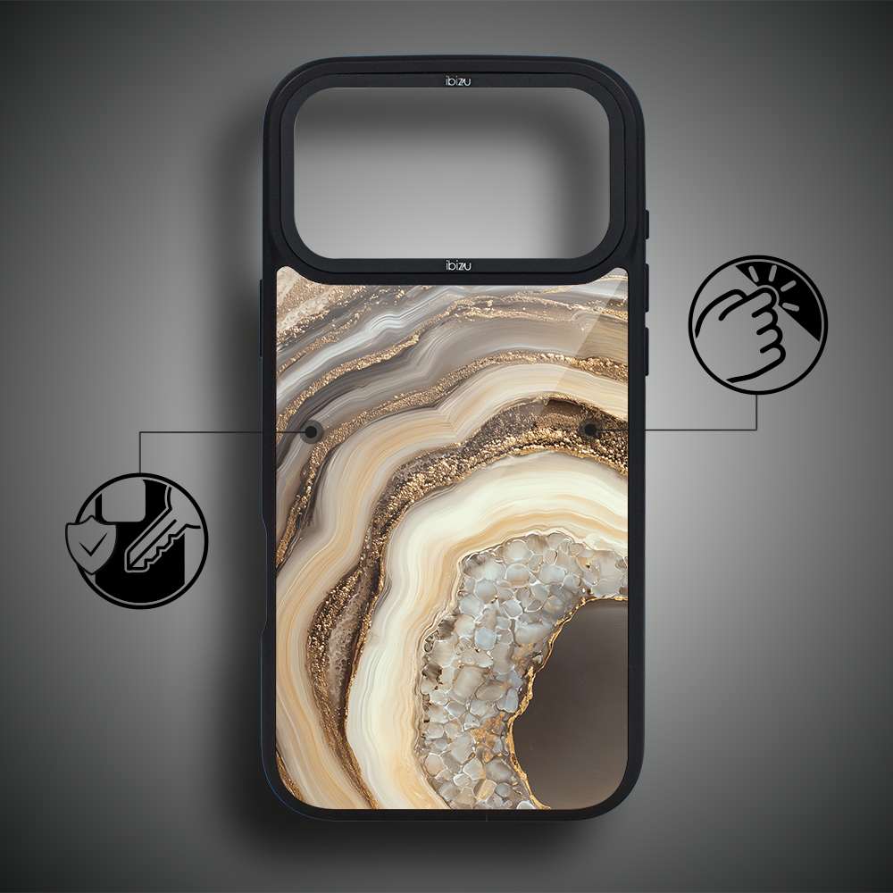 Etui do iPhone 17 Pro Max IBIZU DropGuard Matt z MagSafe, Ethereal Essence, Miodowy Agat 17pro_DM-5