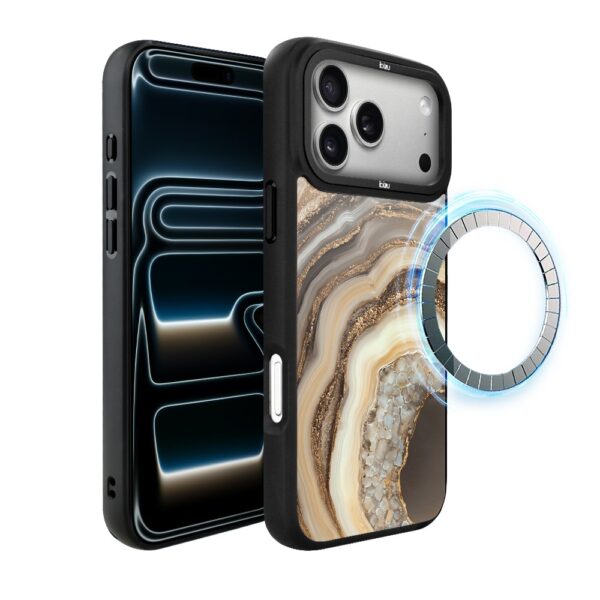 Etui do iPhone 17 Pro IBIZU DropGuard Matt z MagSafe, Ethereal Essence, Miodowy Agat